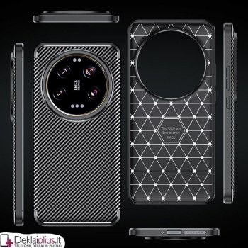 Carbon guminis dėklas - juodas (Xiaomi 15 Ultra)